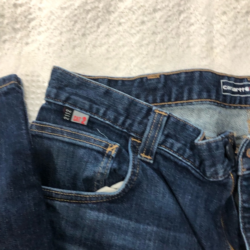 Carhartt Men’s Dark Blue Denim Relaxed Jeans - Picture 5 of 7